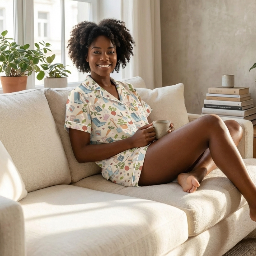 Winks Design Studio Garden Essentials 2-piece pajama set featuring soft fabric, floral pattern, and comfortable relaxed fit.
