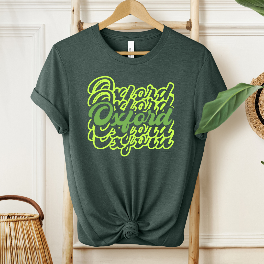 Oxford Script T-Shirt – Graphic Cotton Blend Tee - Winks Design Studio,LLC
