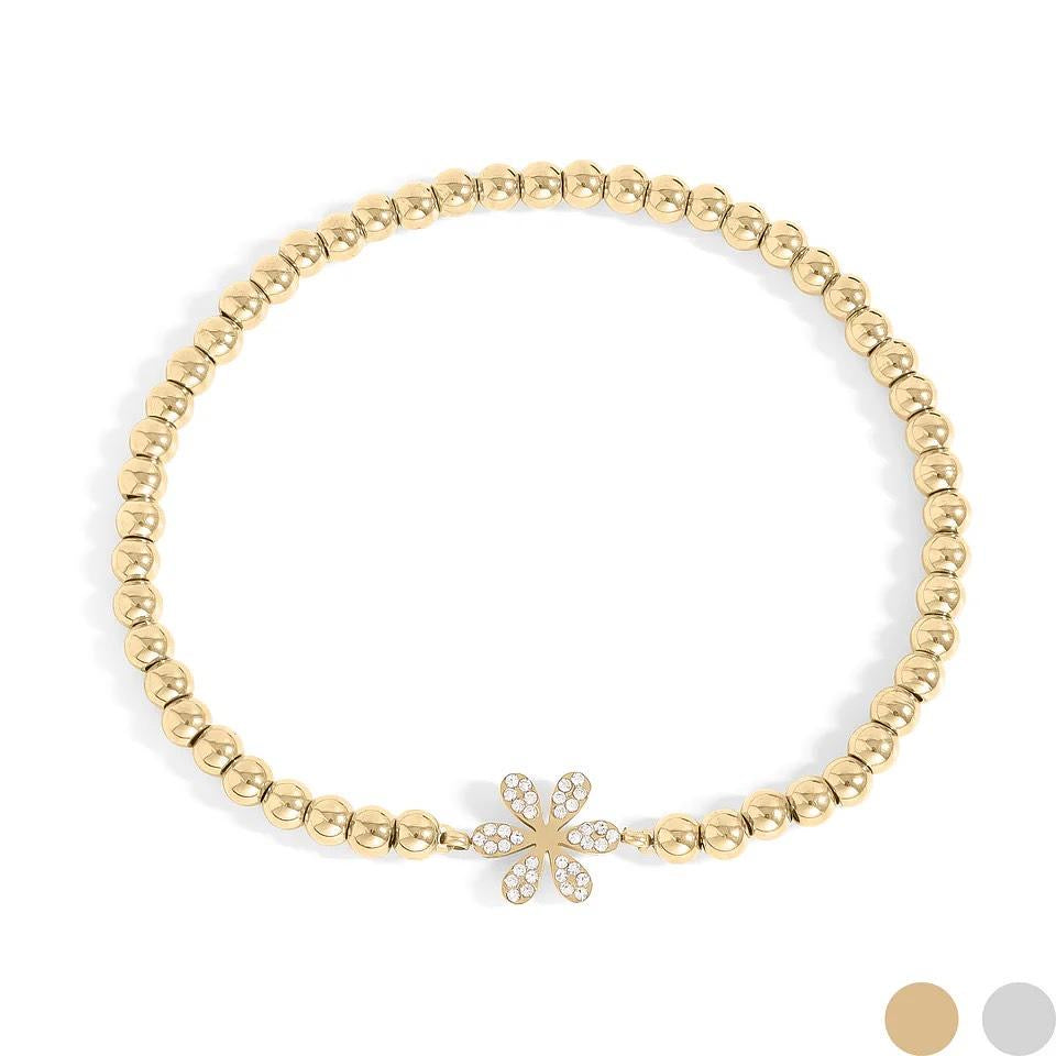 18K Gold PVD Beaded Stretch Bracelet - Winks Design Studio,LLC