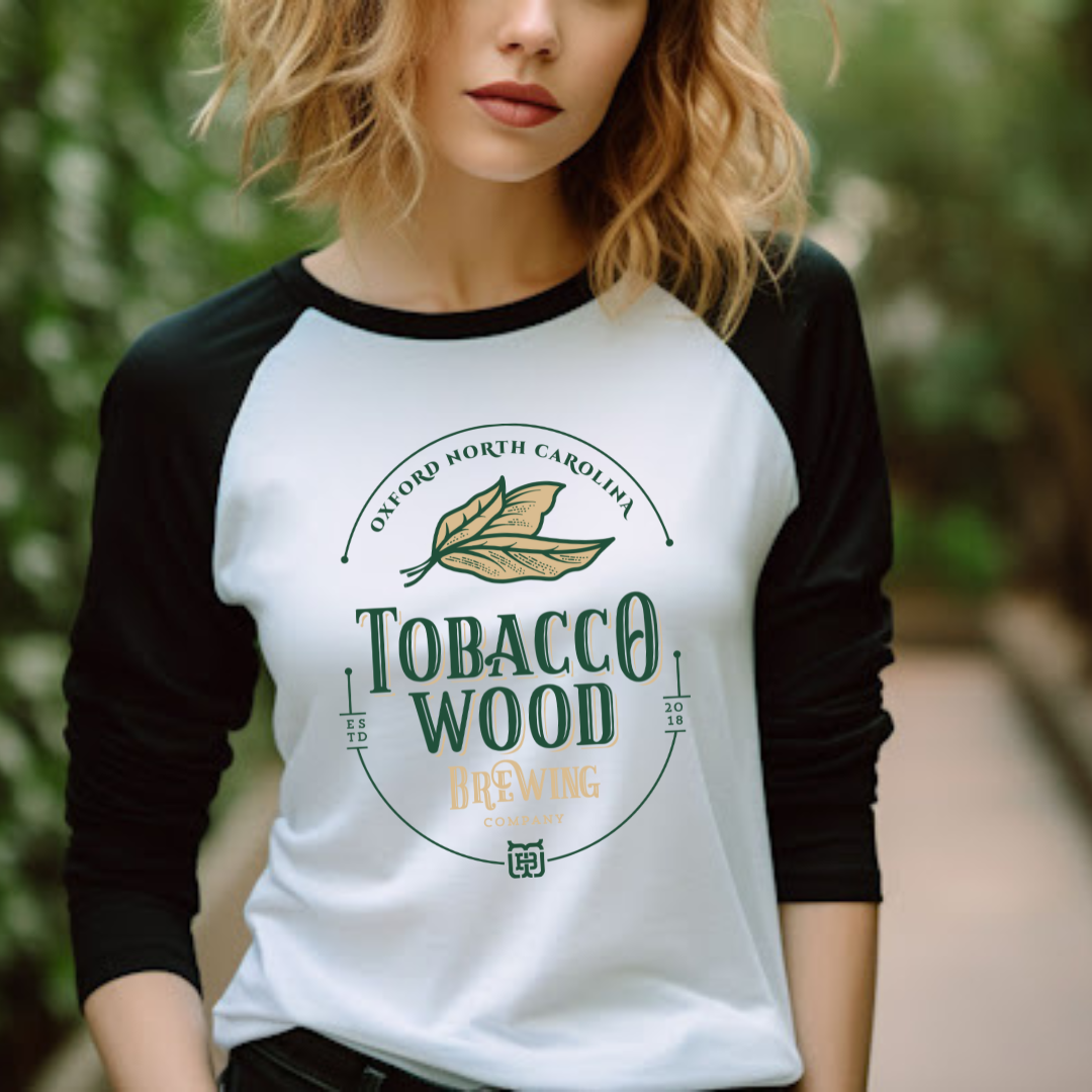 Tobacco Wood Brewing Raglan - Winks Design Studio,LLC