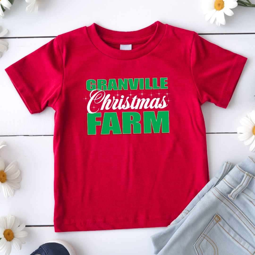 Granville Christmas Farm Kids T-shirt - Winks Design Studio,LLC