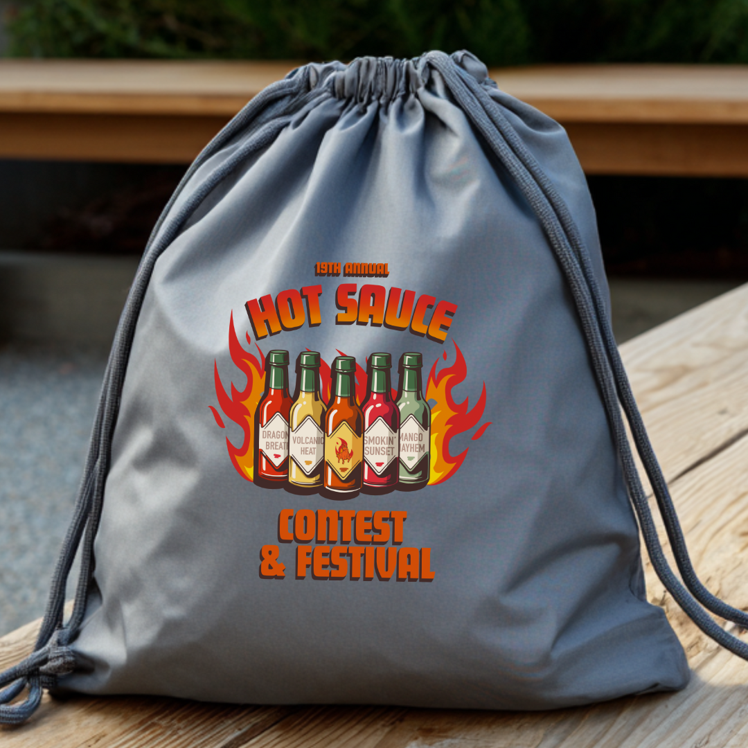 NC Hot Sauce Contest & Festival Cinch Bag - Winks Design Studio,LLC
