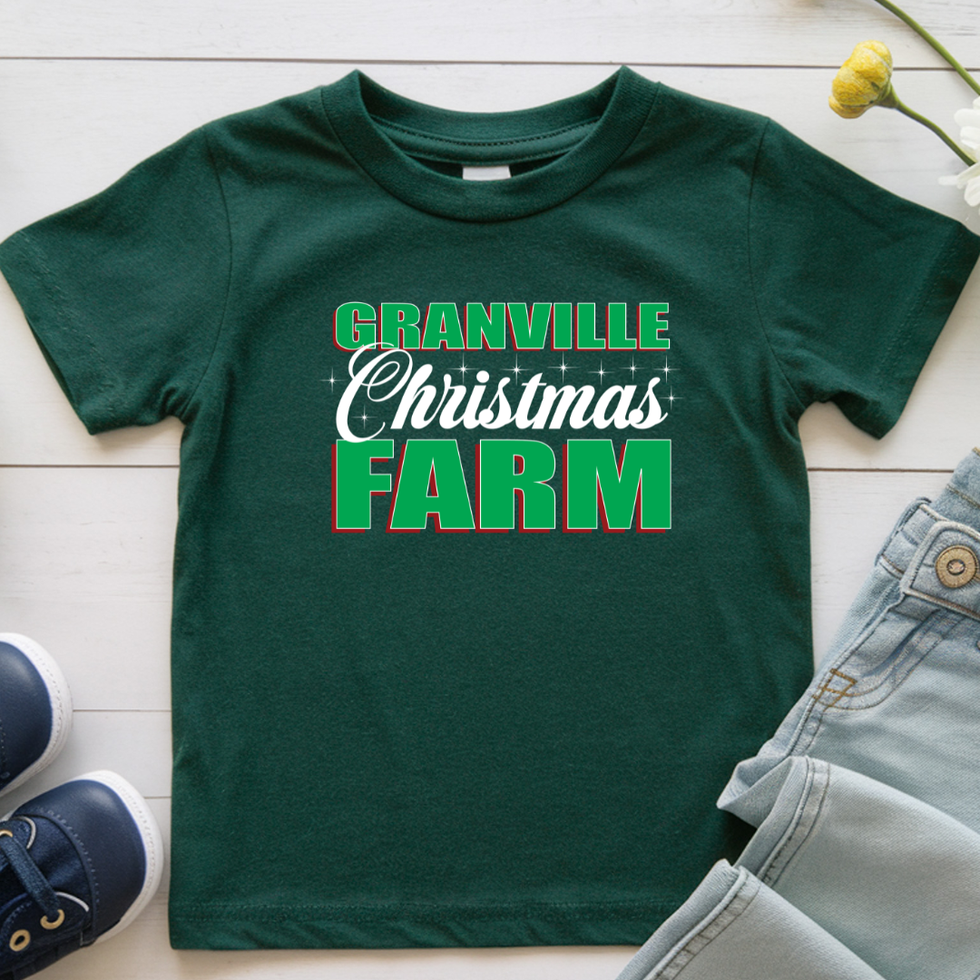 Granville Christmas Farm Kids T-shirt - Winks Design Studio,LLC