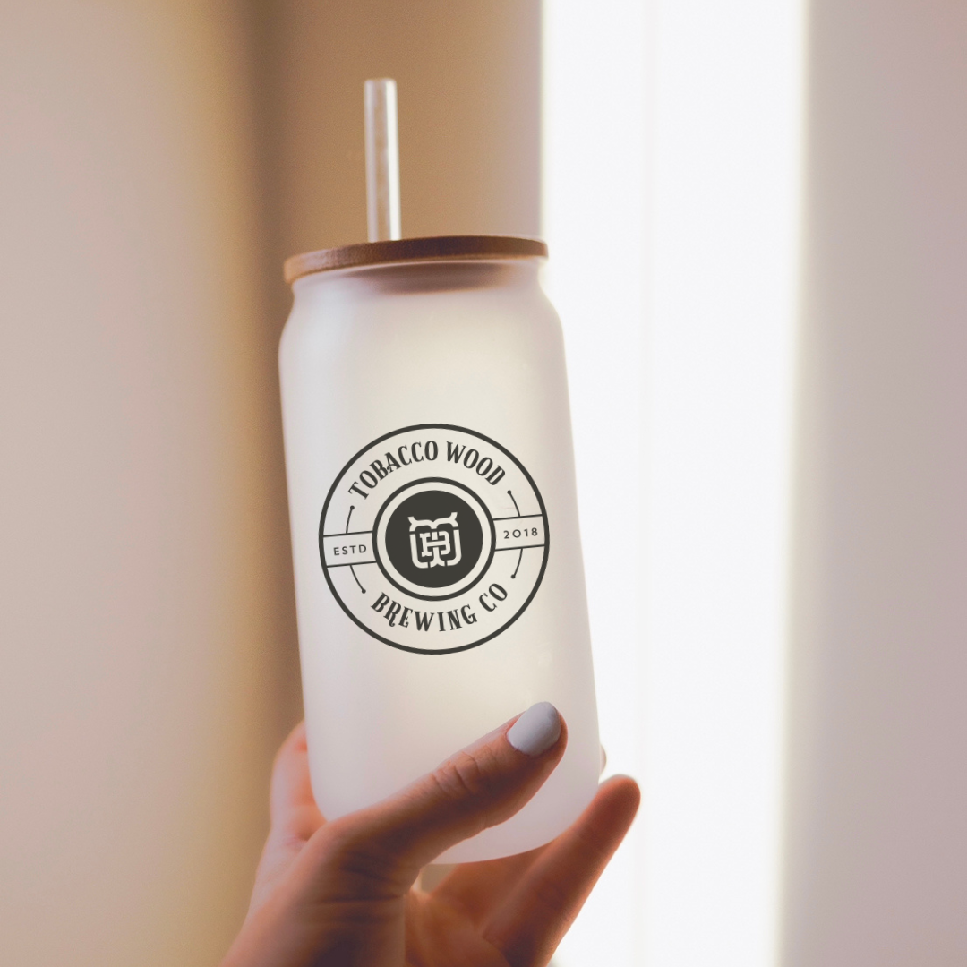 Tobacco Wood Brewing 16oz Glass Can - Winks Design Studio,LLC
