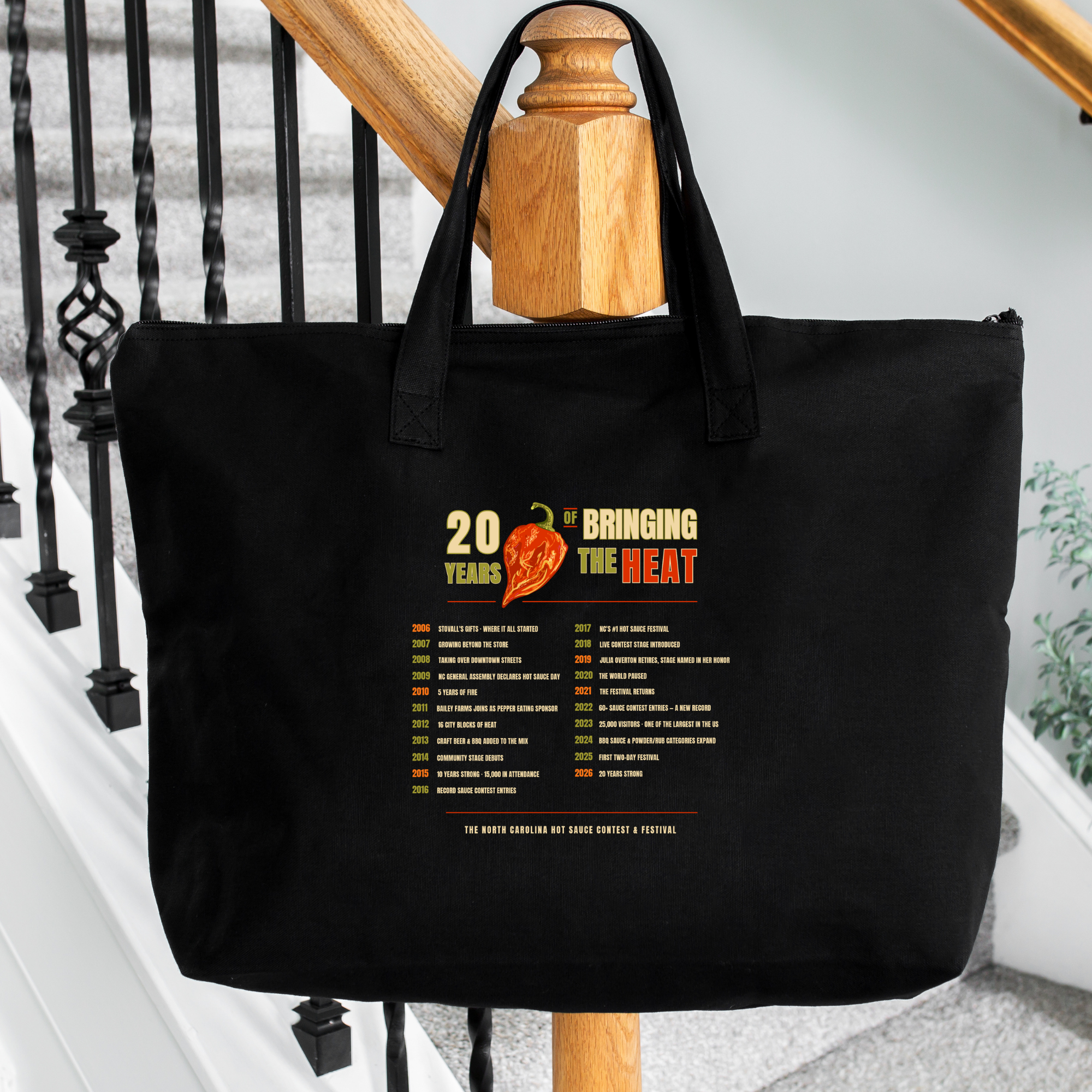 NC Hot Sauce Festival History Tote Bag