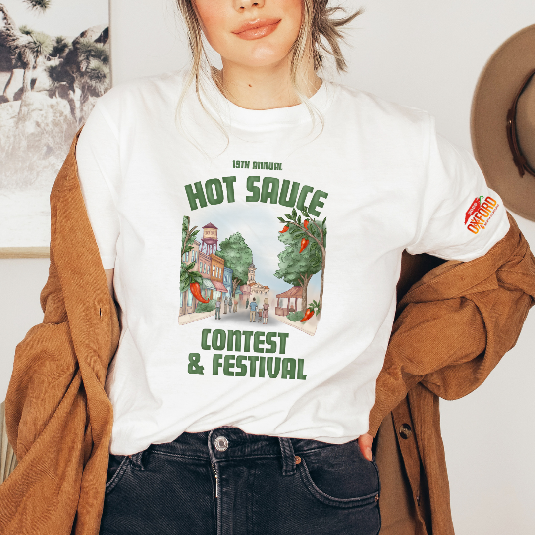NC Hot Sauce Contest & Festival Historic Downtown T-shirt - Winks Design Studio,LLC