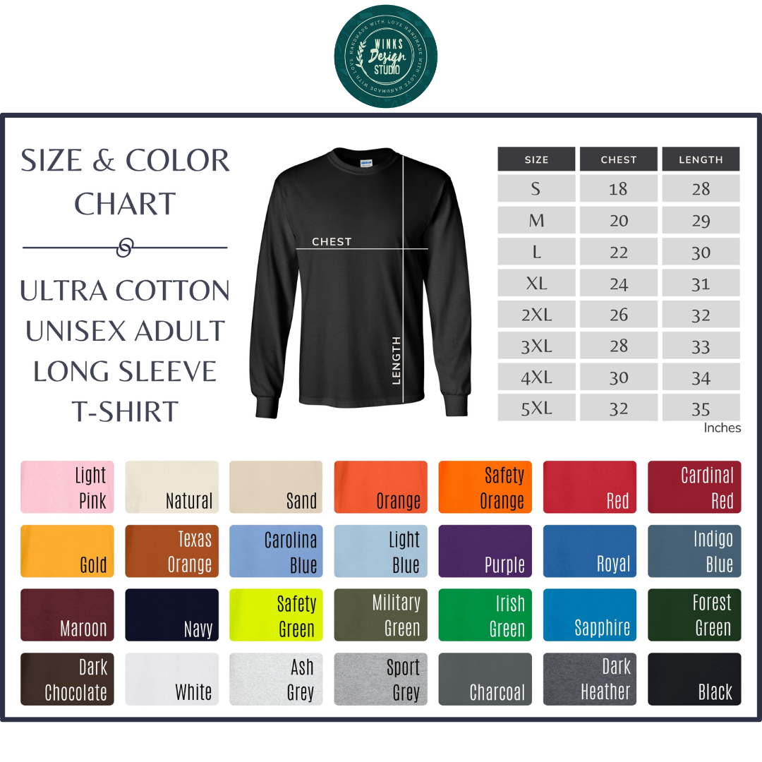 Custom Long Sleeve Shirt – Heavyweight Cotton Tee | Durable Classic Fit - Winks Design Studio,LLC