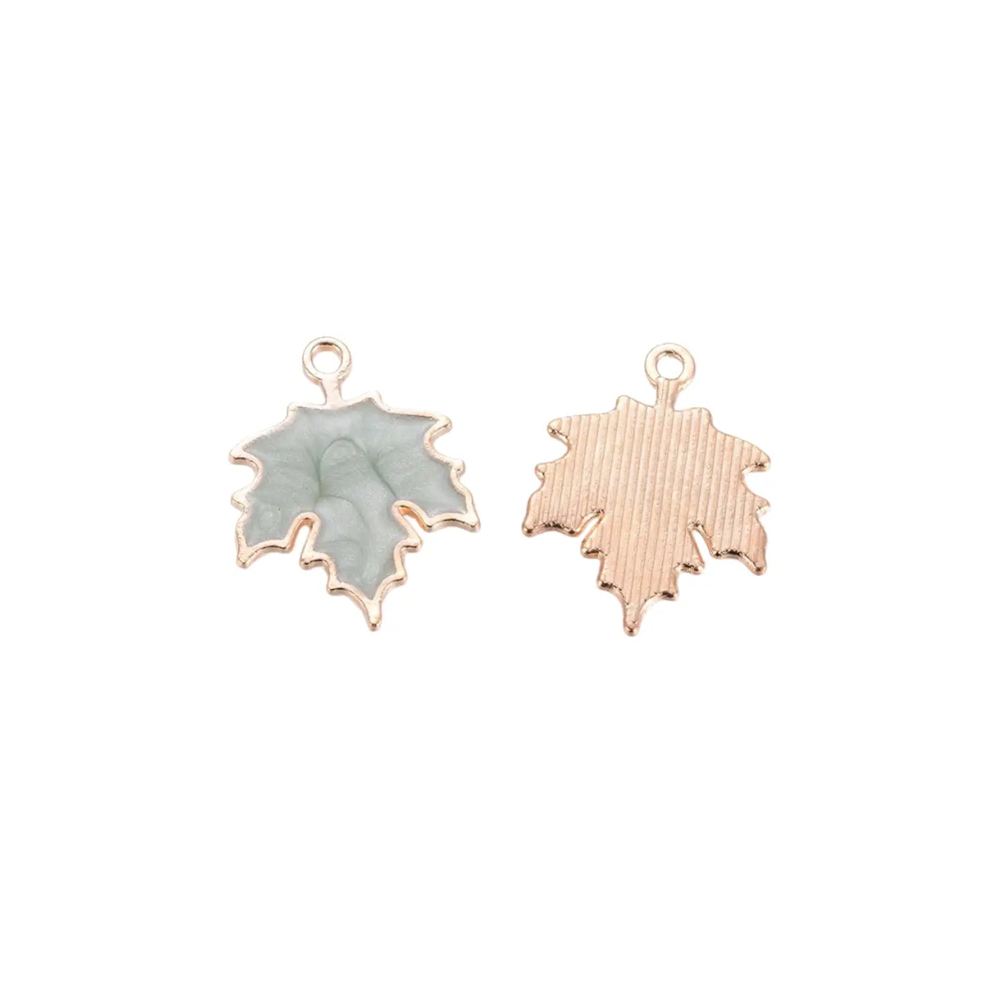 Gold Marbled Leaf Charm