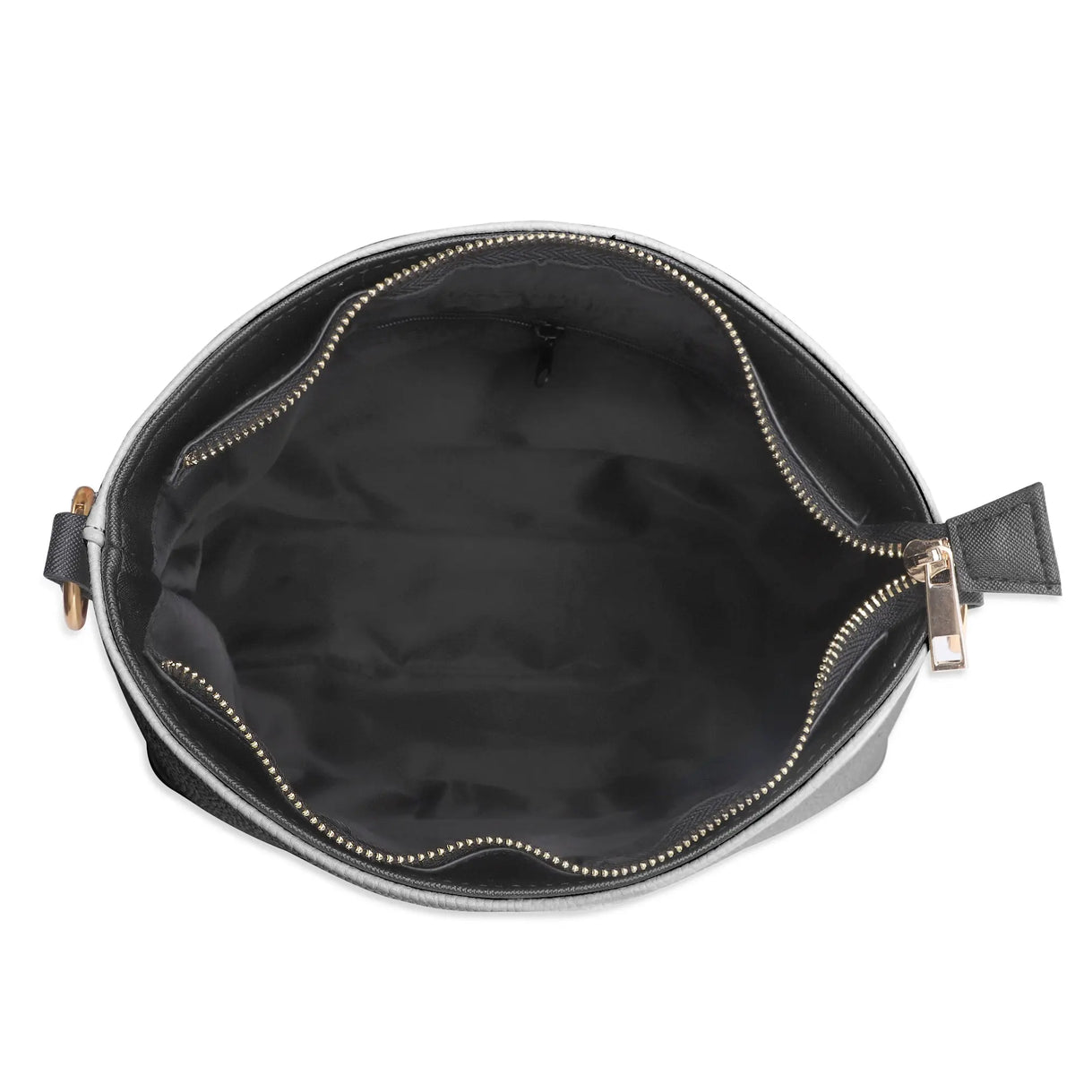 Checkerboard hearts pattern bucket bag by Winks Design Studio, LLC, featuring a stylish black-and-white design with heart accents.