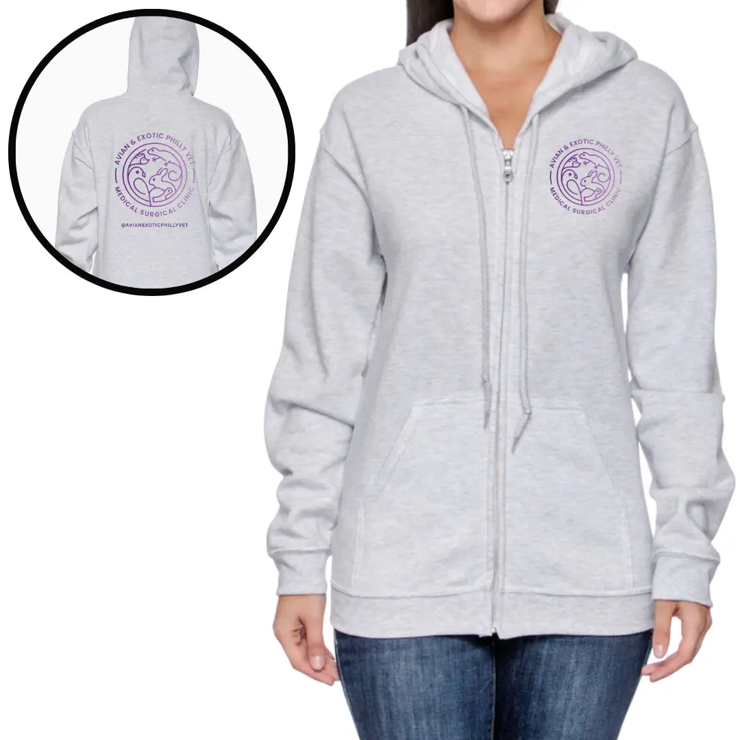 Winks Design Studio Avian Exotic full zip hoodie in vibrant colors, featuring bird-themed design and a comfortable fit.