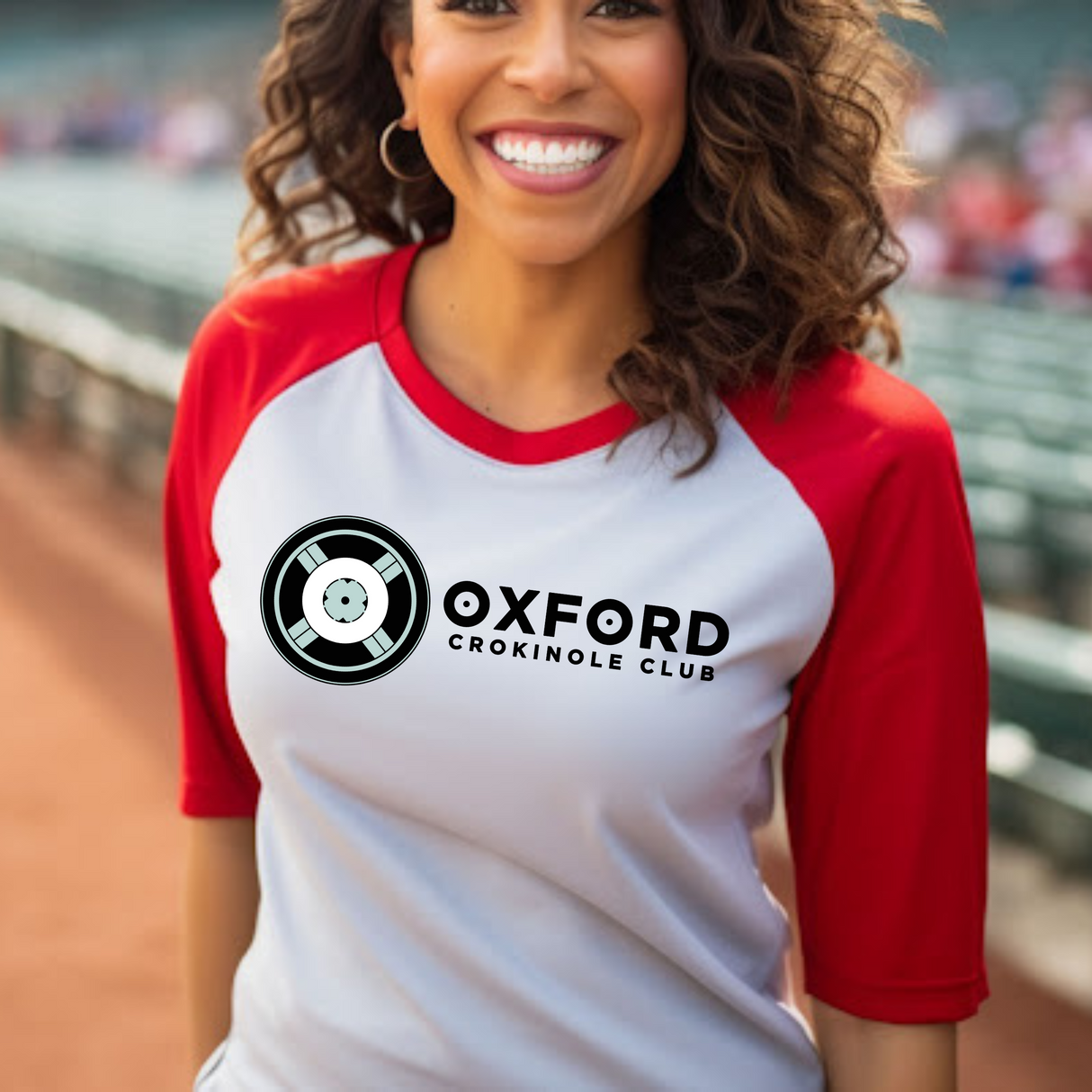 Oxford Crokinole Club Raglan - Winks Design Studio,LLC