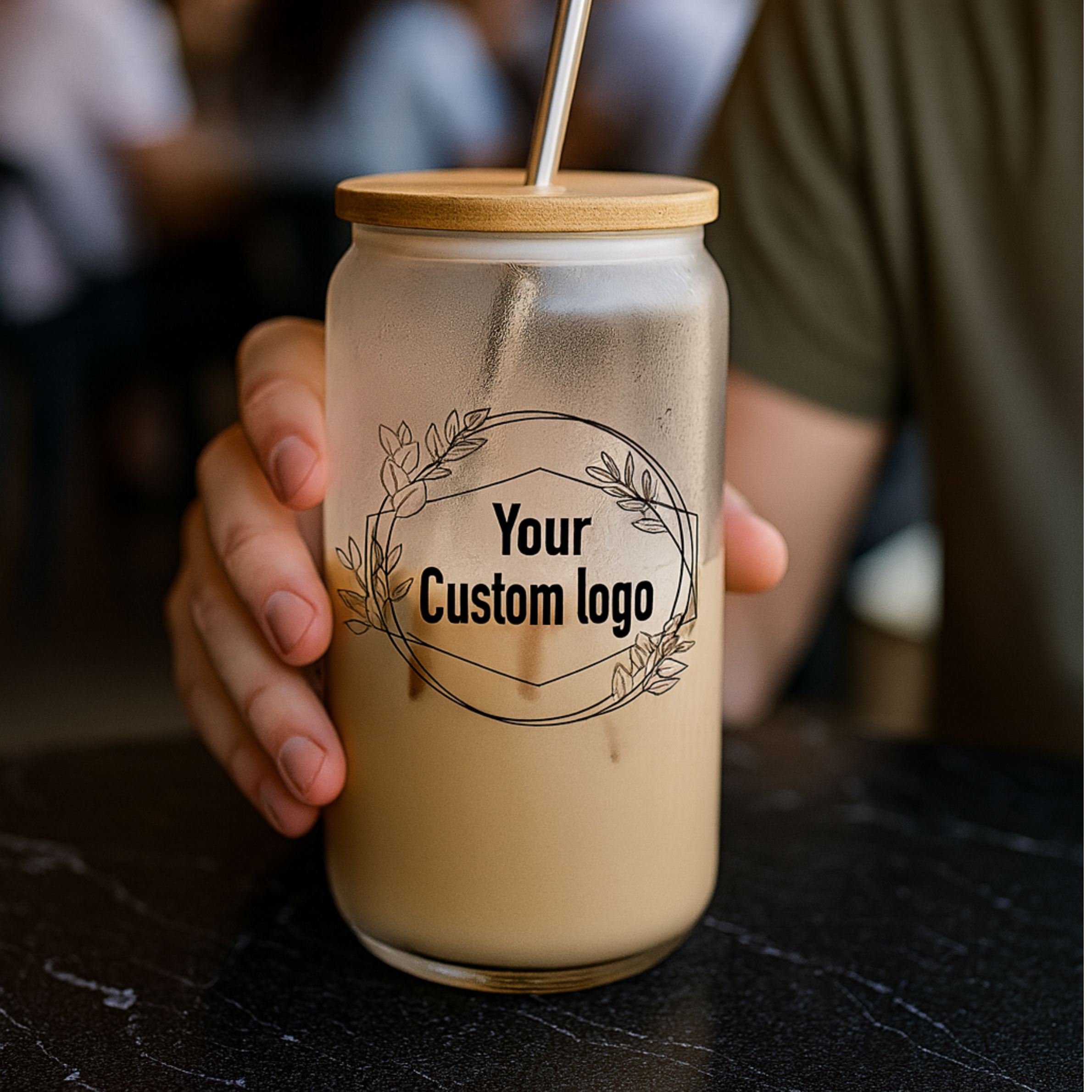 Custom 16oz Frosted Glass Can - Winks Design Studio,LLC