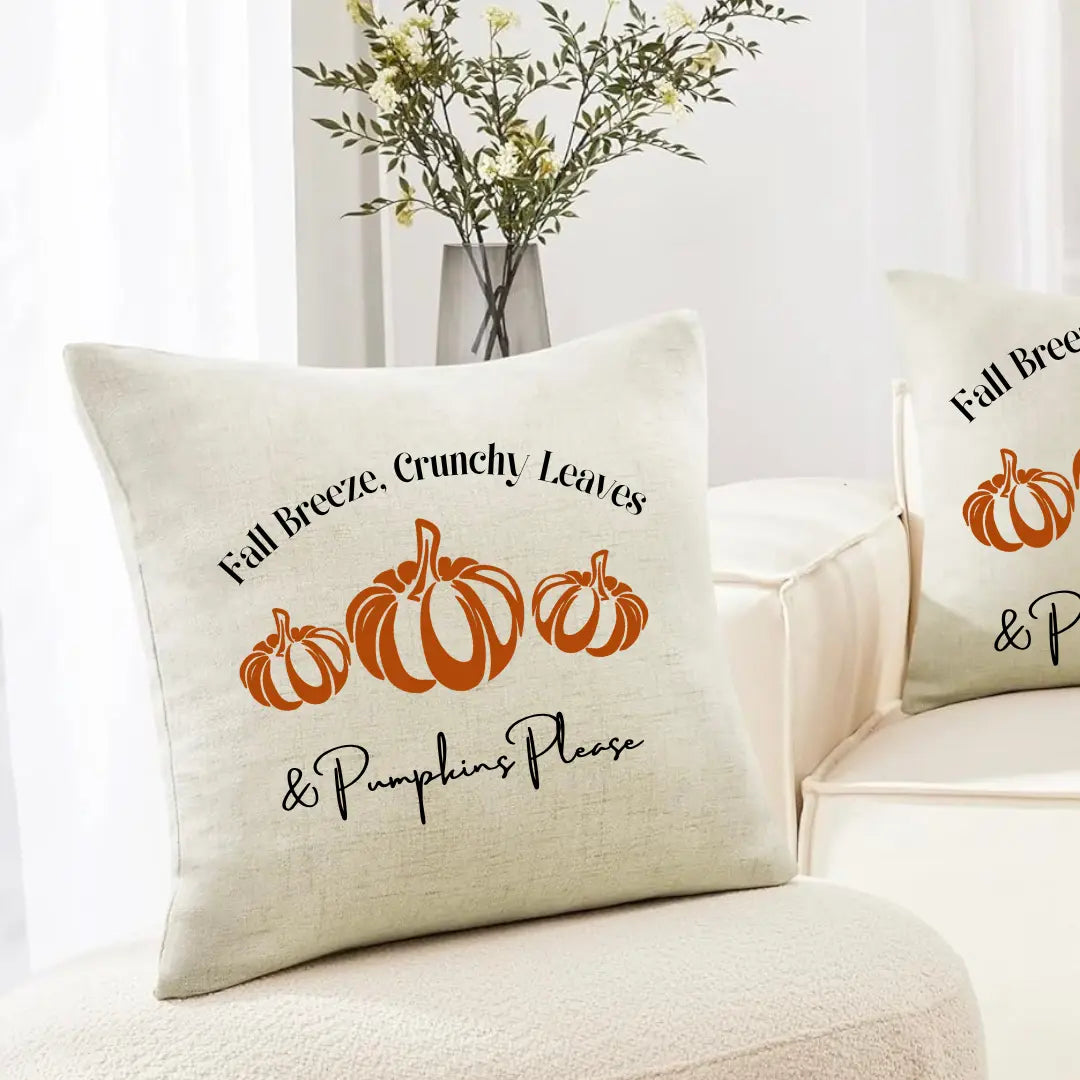 Winks Design Studio Fall Breeze Crunchy Leaves Pillow with autumn leaf pattern and cozy fabric for seasonal home decor.