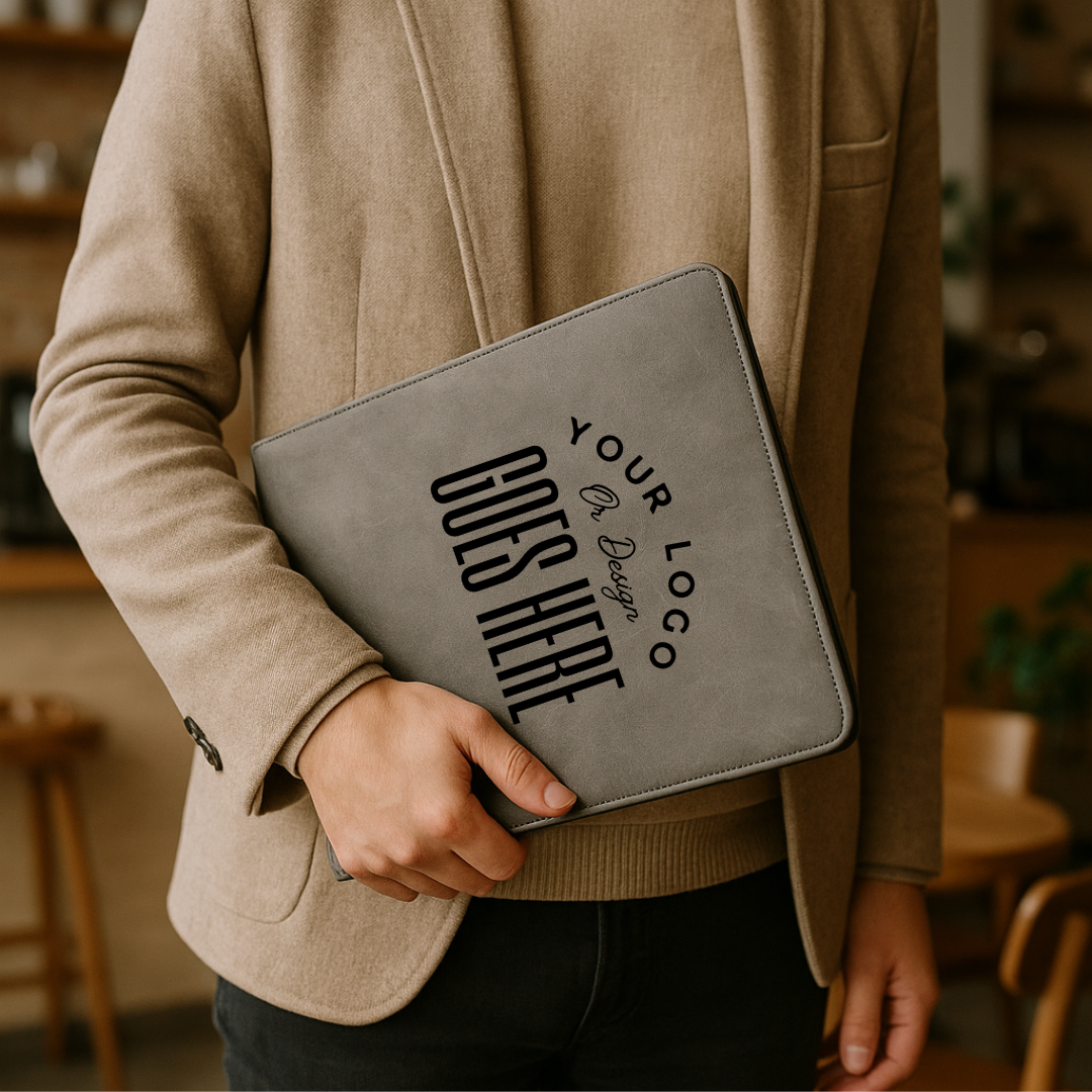 Custom Engraved Leather Portfolio - Winks Design Studio,LLC