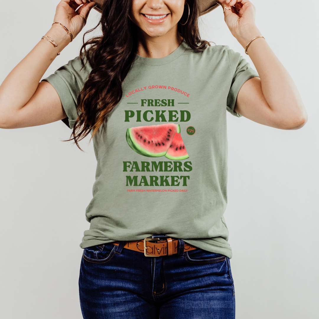 Farmers Market Fresh Picked Watermelon T-Shirt - Winks Design Studio,LLC