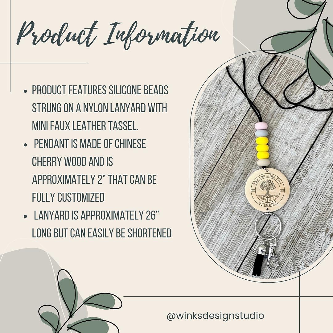 Custom Silicone Pencil Bead Lanyard - Winks Design Studio,LLC