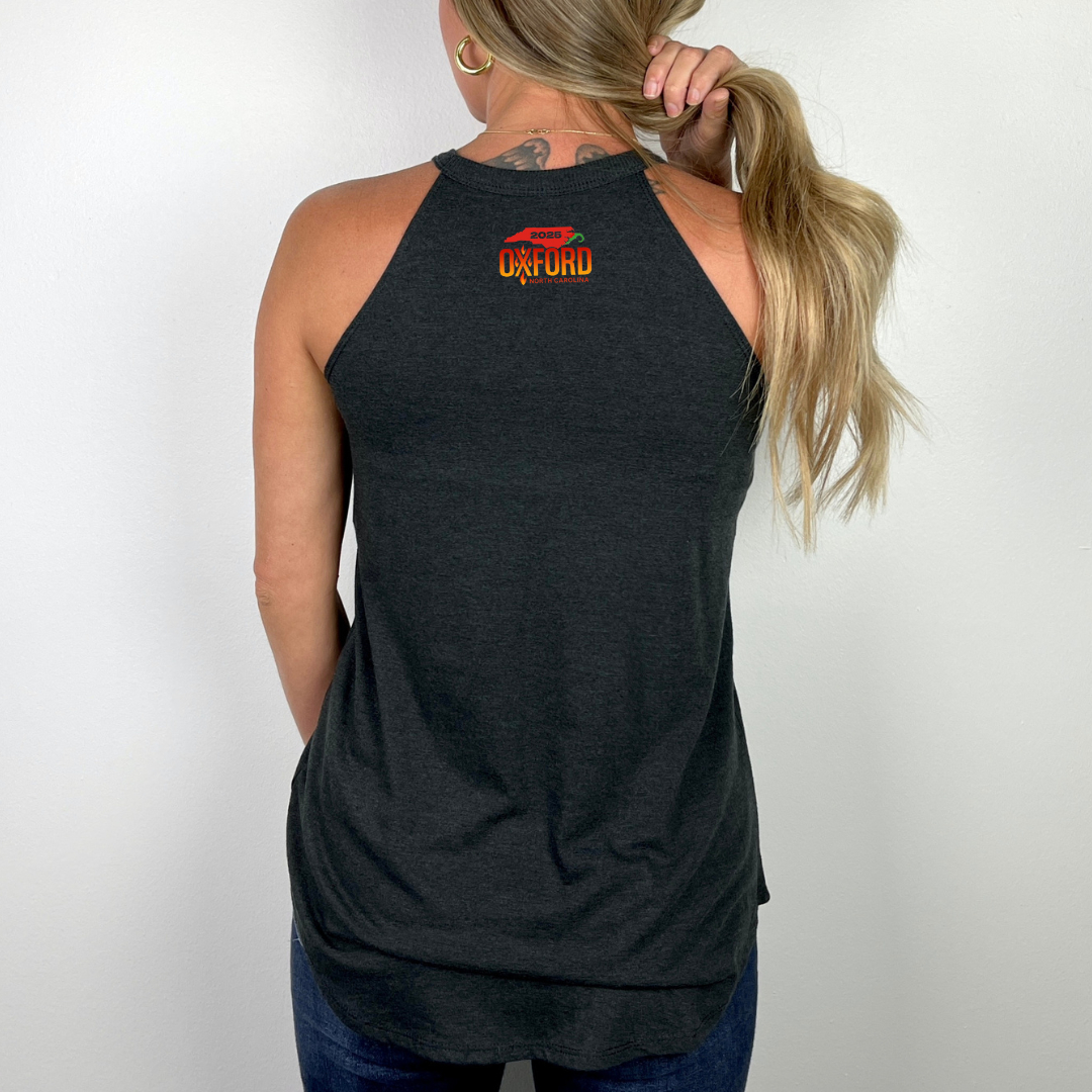 NC Hot Sauce Contest & Festival Spicy Ox Halter Tank - Winks Design Studio,LLC