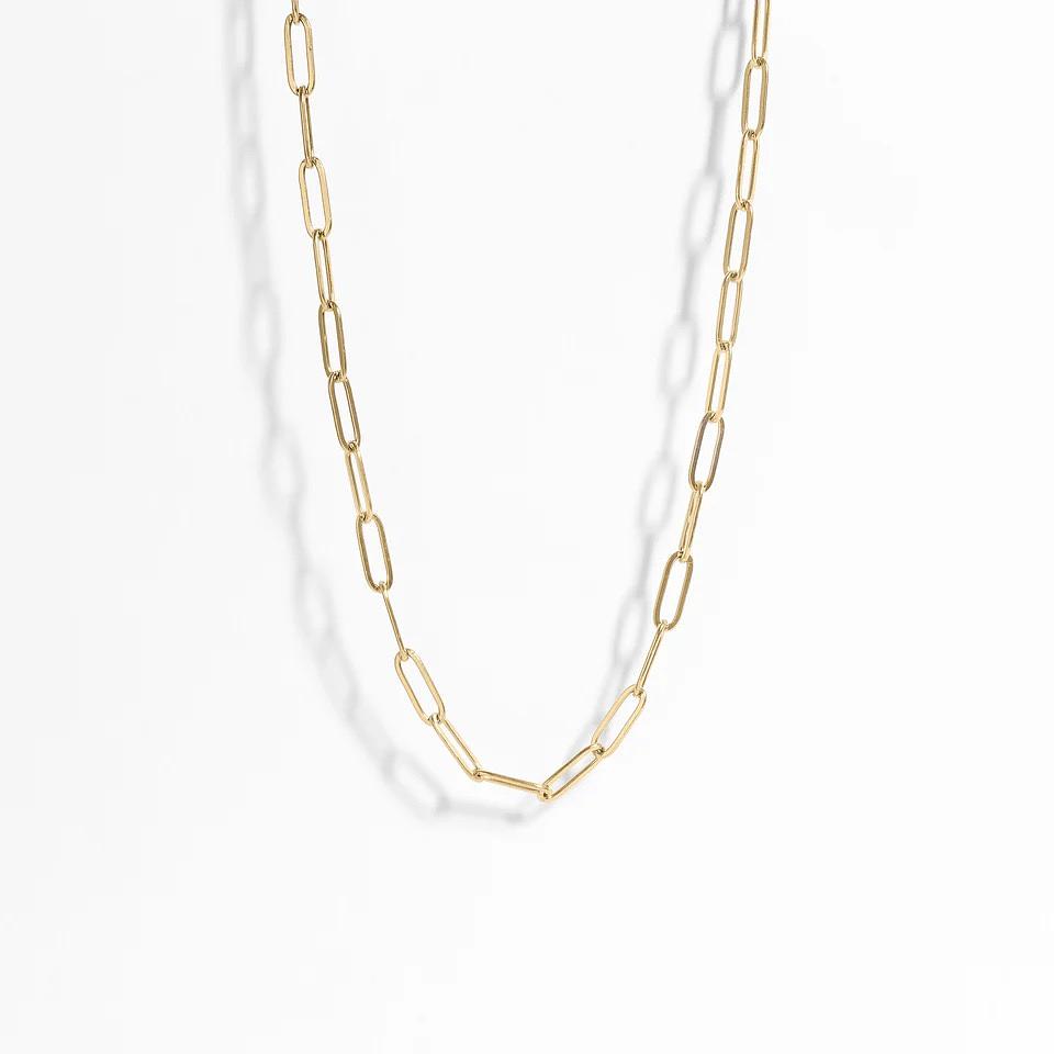 18K Gold Paperclip Chain Necklace - Winks Design Studio,LLC