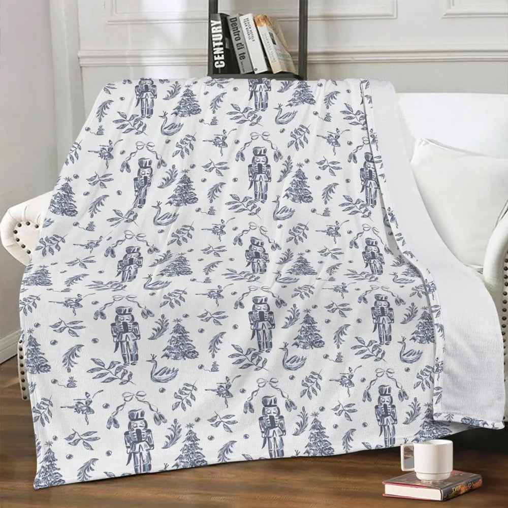 Elegant Nutcracker Christmas Blanket - Winks Design Studio,LLC
