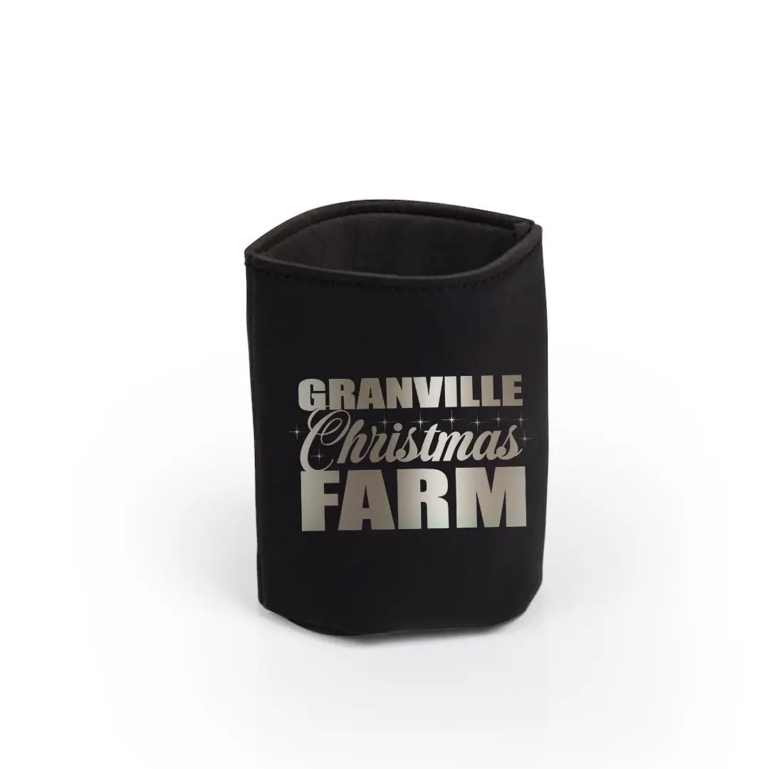 Winks Design Studio LLC Granville Christmas Farm drink koozie with festive farm scene and holiday-themed design