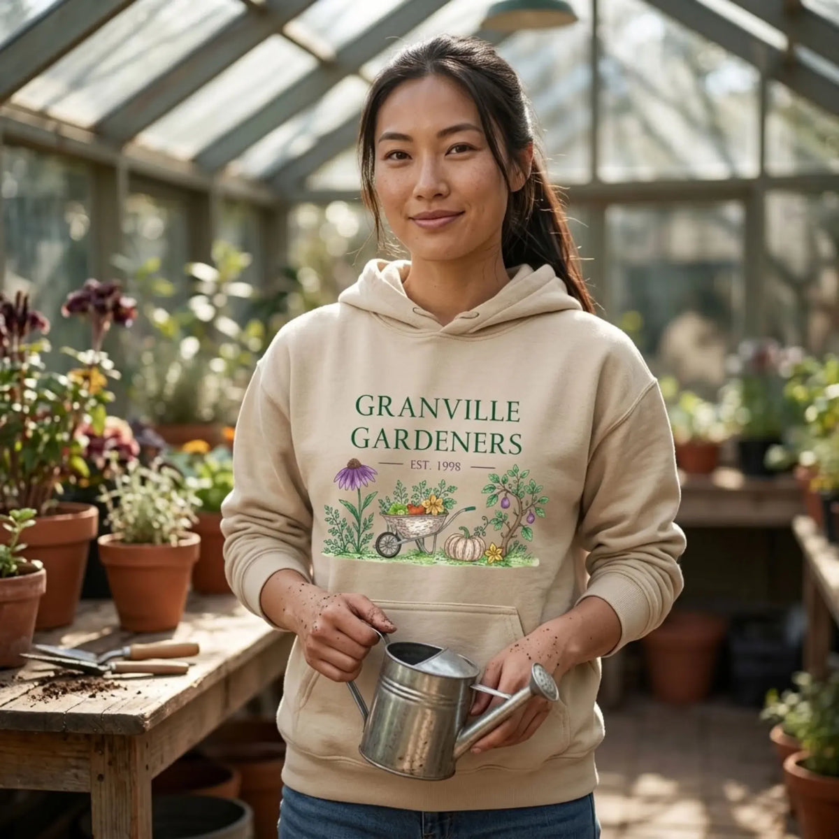 Granville Gardeners Harvest Font Pouch Hoodie Winks Design Studio,LLC