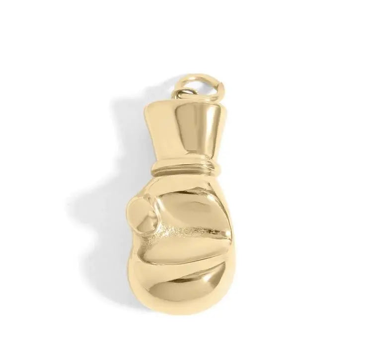18K gold boxing glove charm by Winks Design Studio, LLC, showcasing a detailed miniature boxing glove pendant.