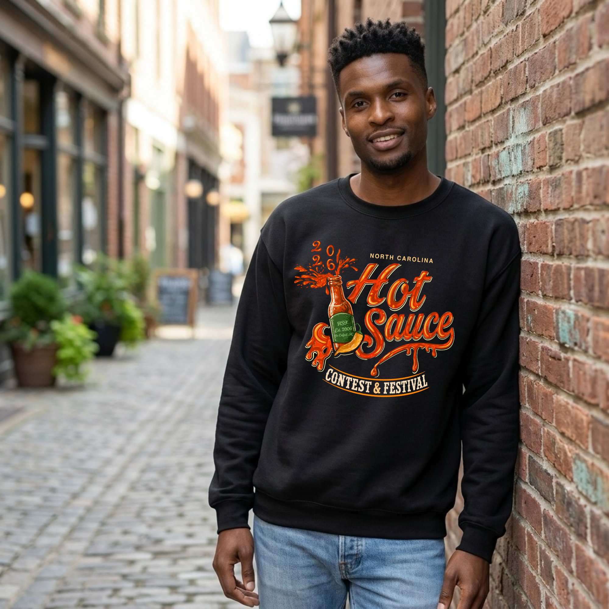 NC Hot Sauce Festival Bottle Crewneck