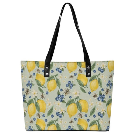 Lemonberry Bloom Leather Tote Bag - Winks Design Studio,LLC