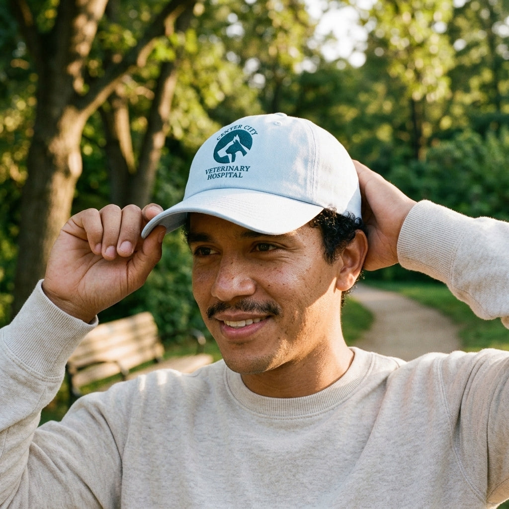 Winks Design Studio LLC Center City Vet twill hat featuring a structured design and adjustable strap, in a stylish neutral color.