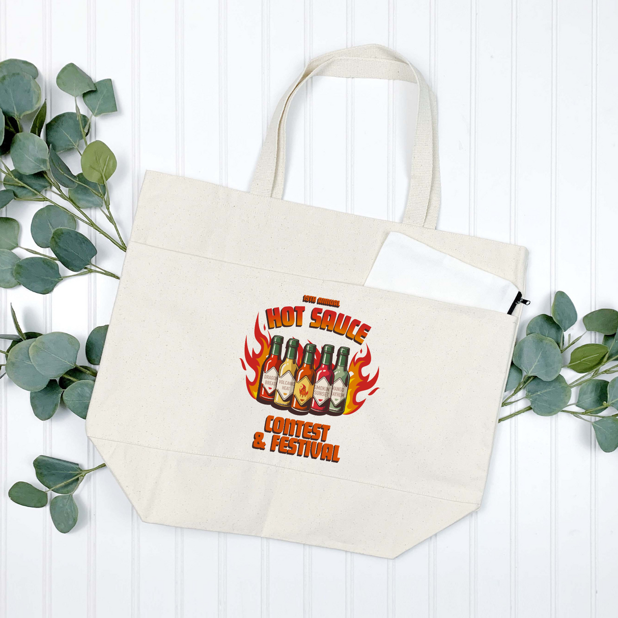 NC Hot Sauce Contest & Festival Tote Bag - Winks Design Studio,LLC
