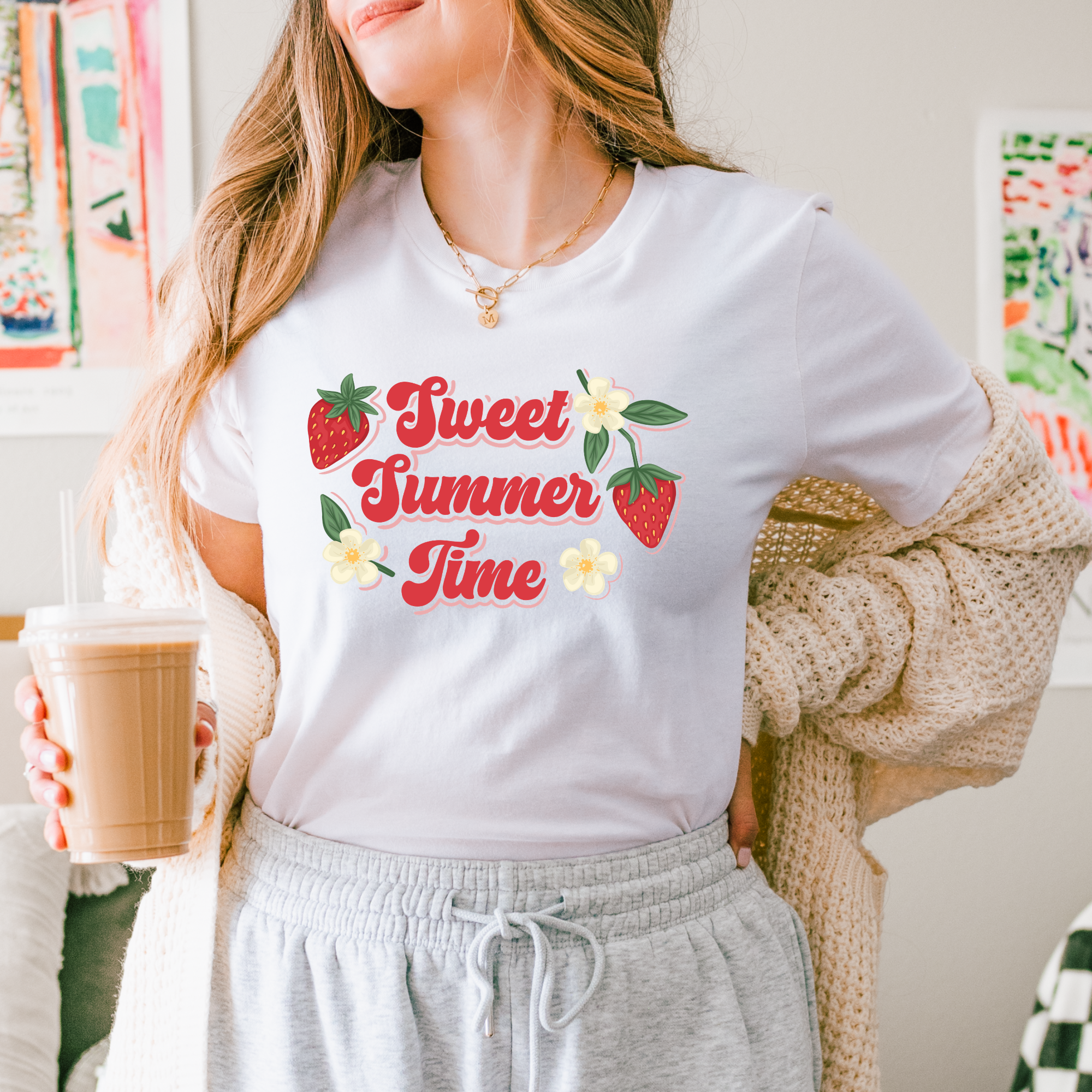Winks Design Studio Sweet Summer Time Tee, casual short-sleeve graphic shirt with colorful summer design, for women.