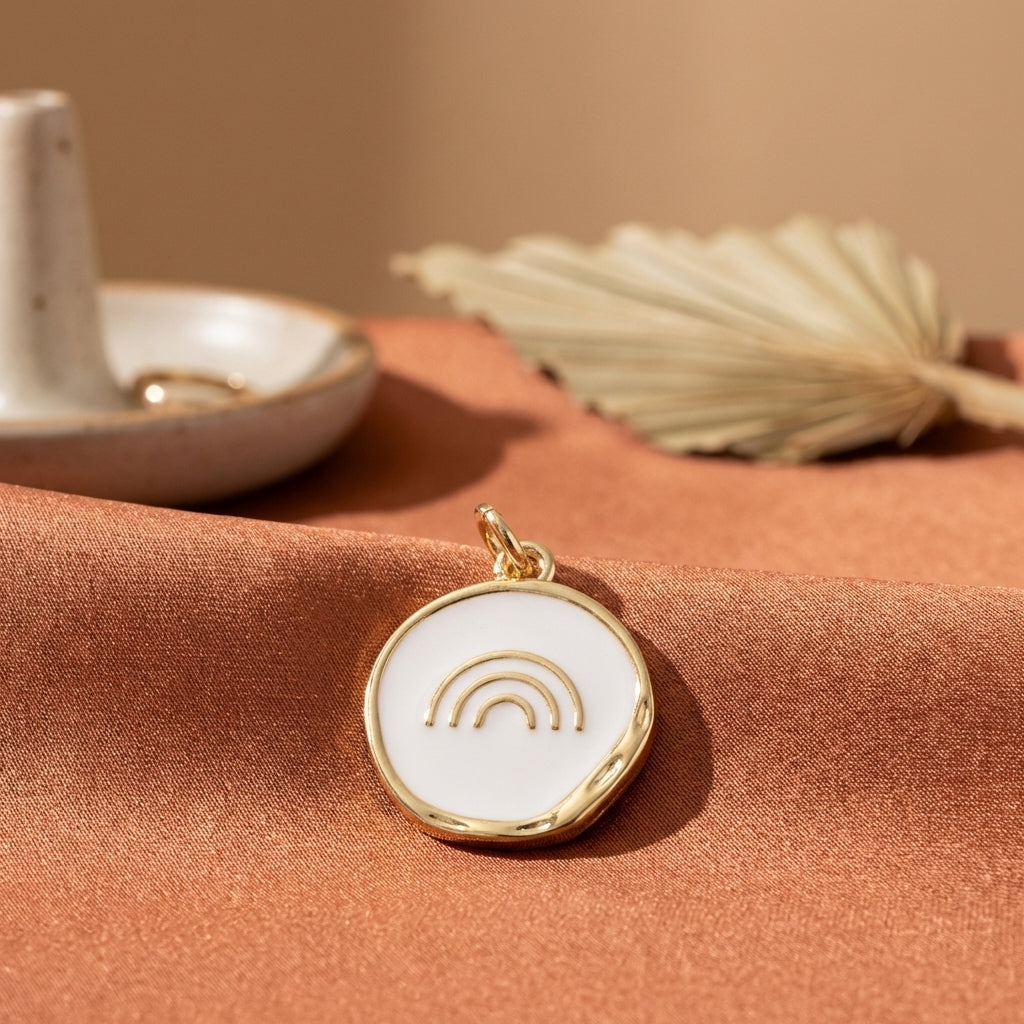 Gold Over the Rainbow Disc Charm - Winks Design Studio,LLC