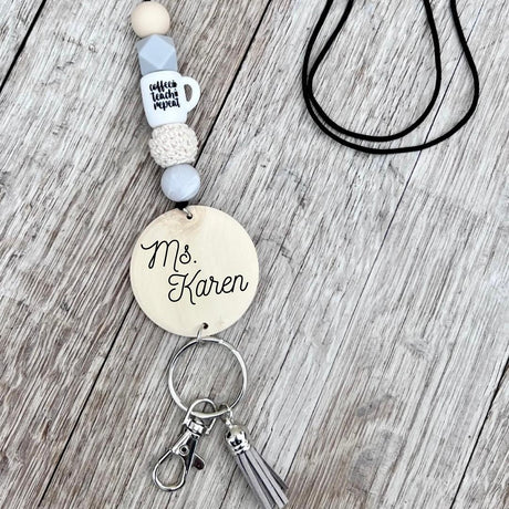 Custom Silicone Teacher Bead Lanyard - Winks Design Studio,LLC