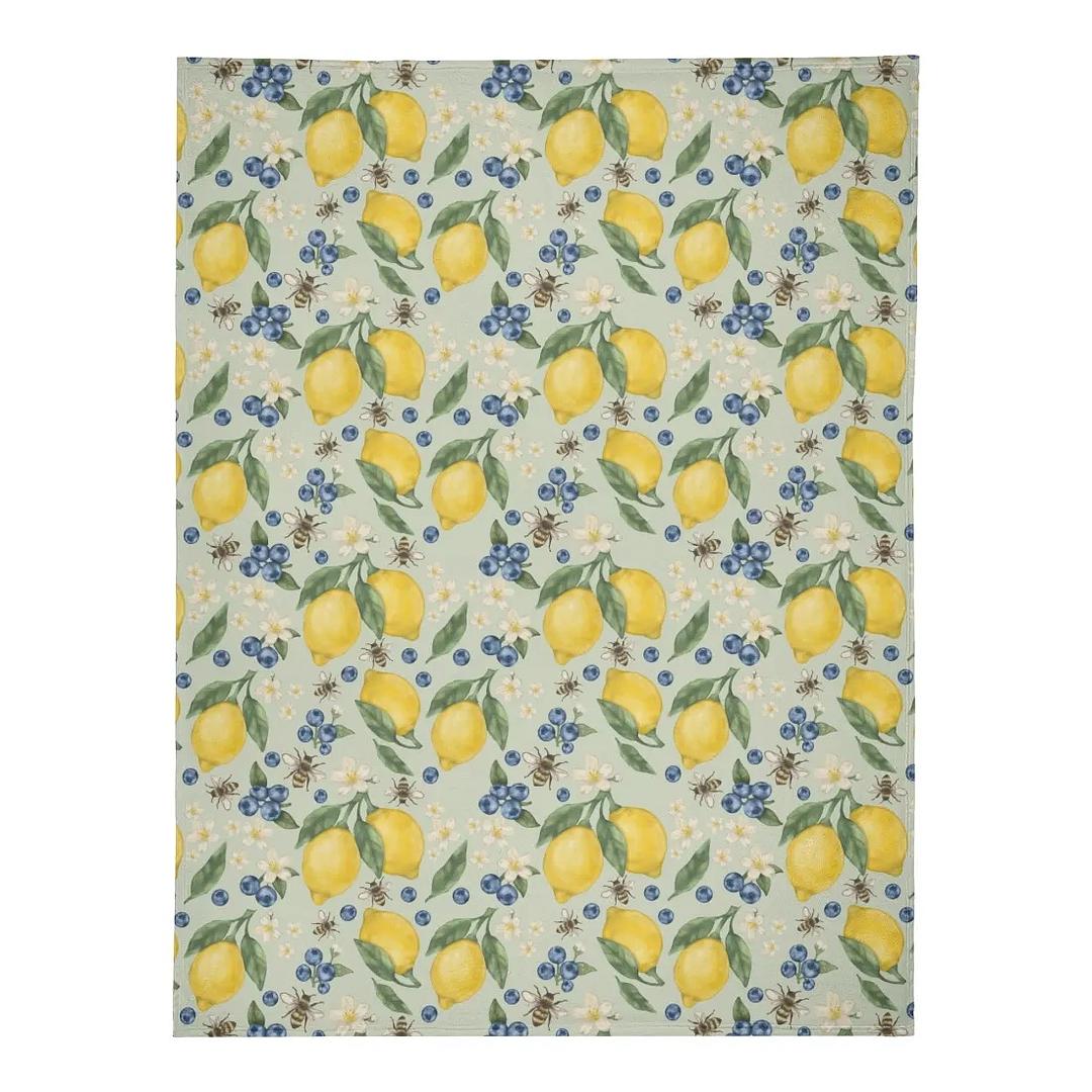 Lemonberry Bloom Fleece Blanket - Winks Design Studio,LLC