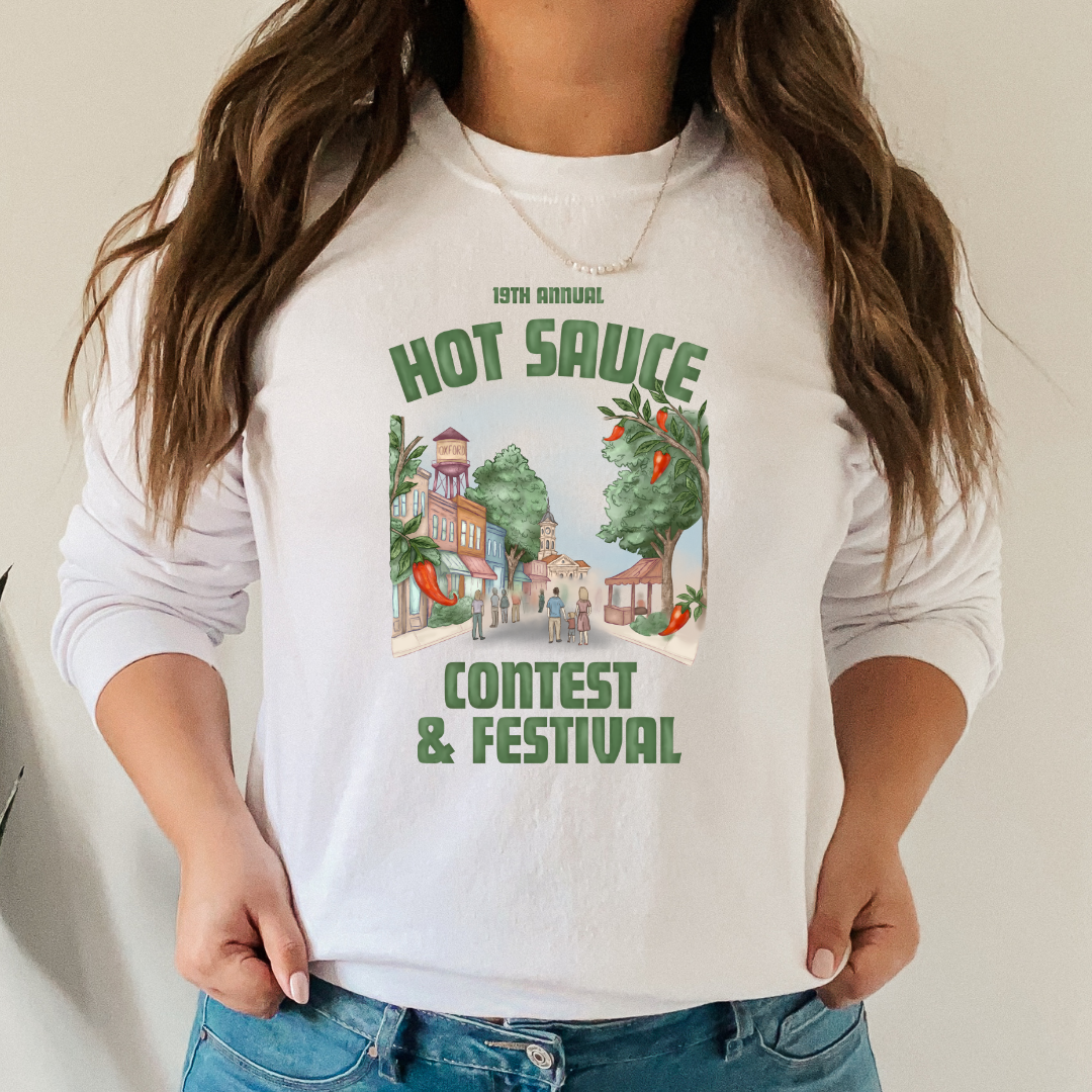 NC Hot Sauce Contest & Festival Historic Downtown Long Sleeve - Winks Design Studio,LLC