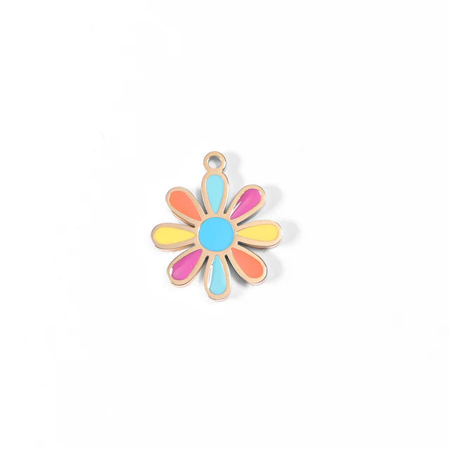 Multi-Colored Flower Charm - Winks Design Studio,LLC