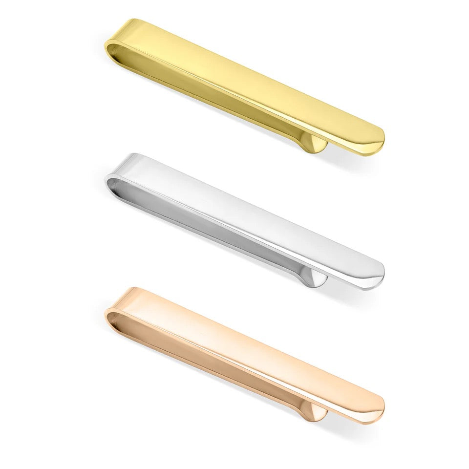 18K Gold PVD Engraved Tie Bar - Winks Design Studio,LLC