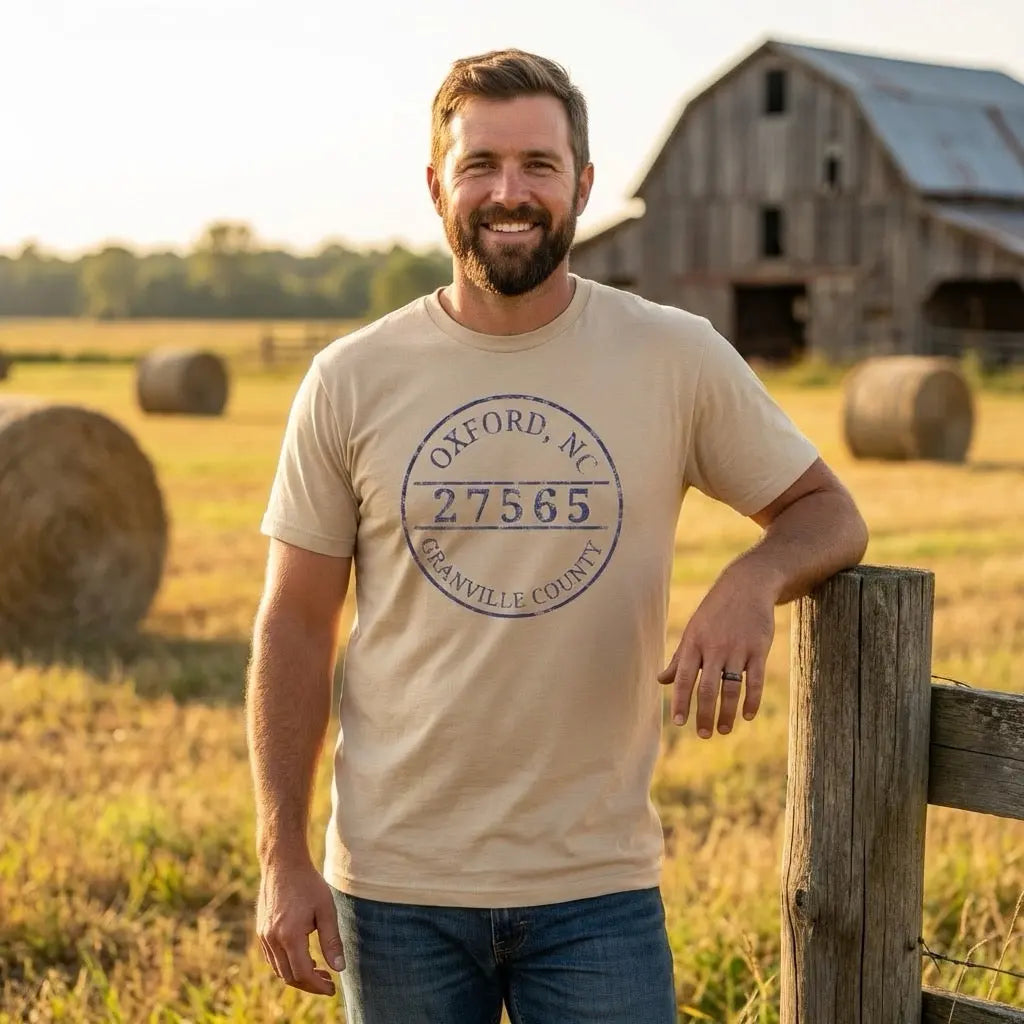 Distressed Oxford NC local pride T-shirt by Winks Design Studio, LLC featuring Granville County name and casual fit.