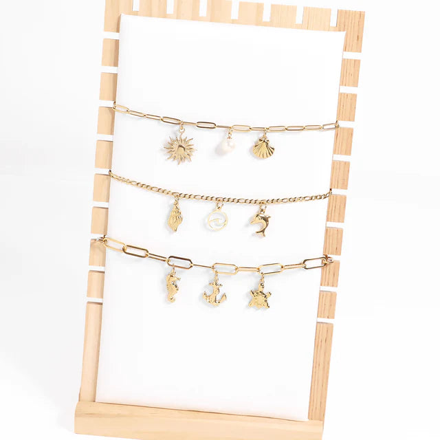 Gold Sea Charm - Winks Design Studio,LLC