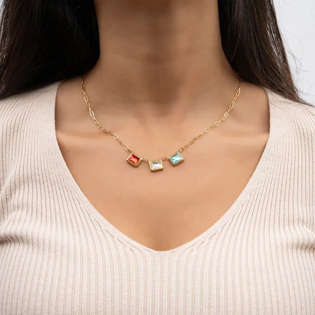 18K Gold Emerald Birthstone Connector Charm - Winks Design Studio,LLC