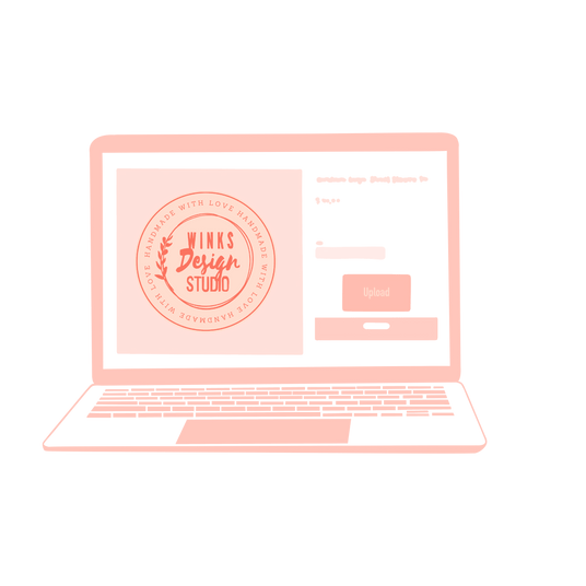 Illustration showcasing a computer on Winks Design Studio's website