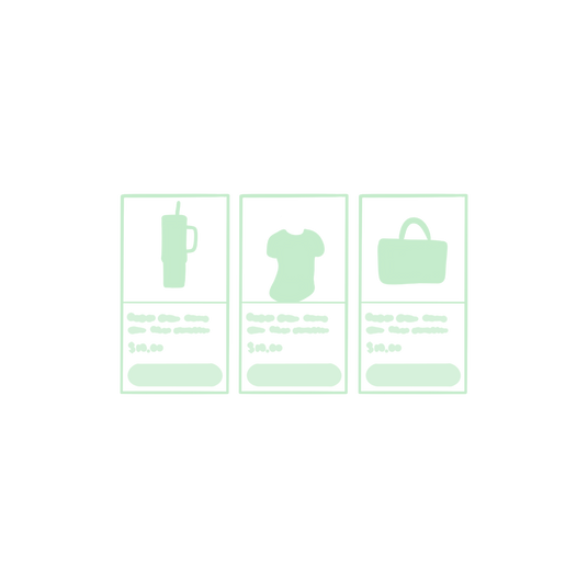 Illustration of products from Winks Design Studio Website, a water bottle/ shirt/ bag