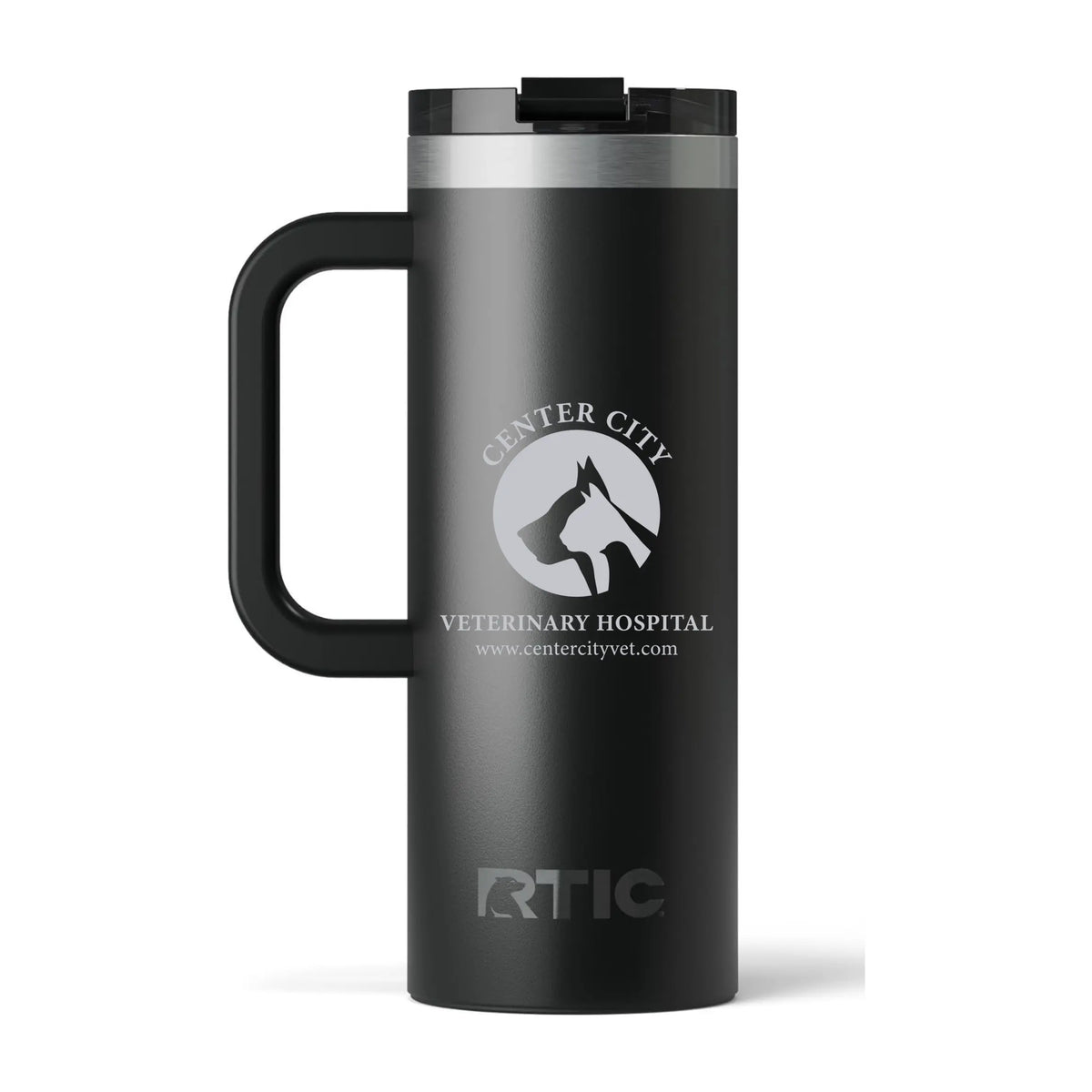 Winks Design Studio Center City Vet RTIC travel mug with lid, insulated stainless steel mug for travel and outdoor use