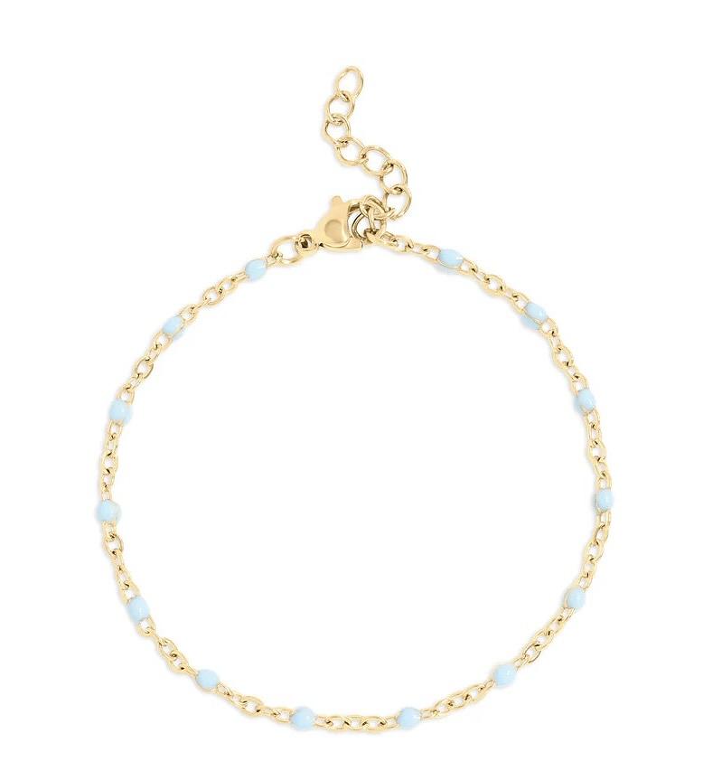 18K Gold Turquoise Confetti Bracelet - Winks Design Studio,LLC