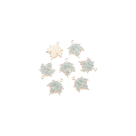 Gold Marbled Leaf Charm