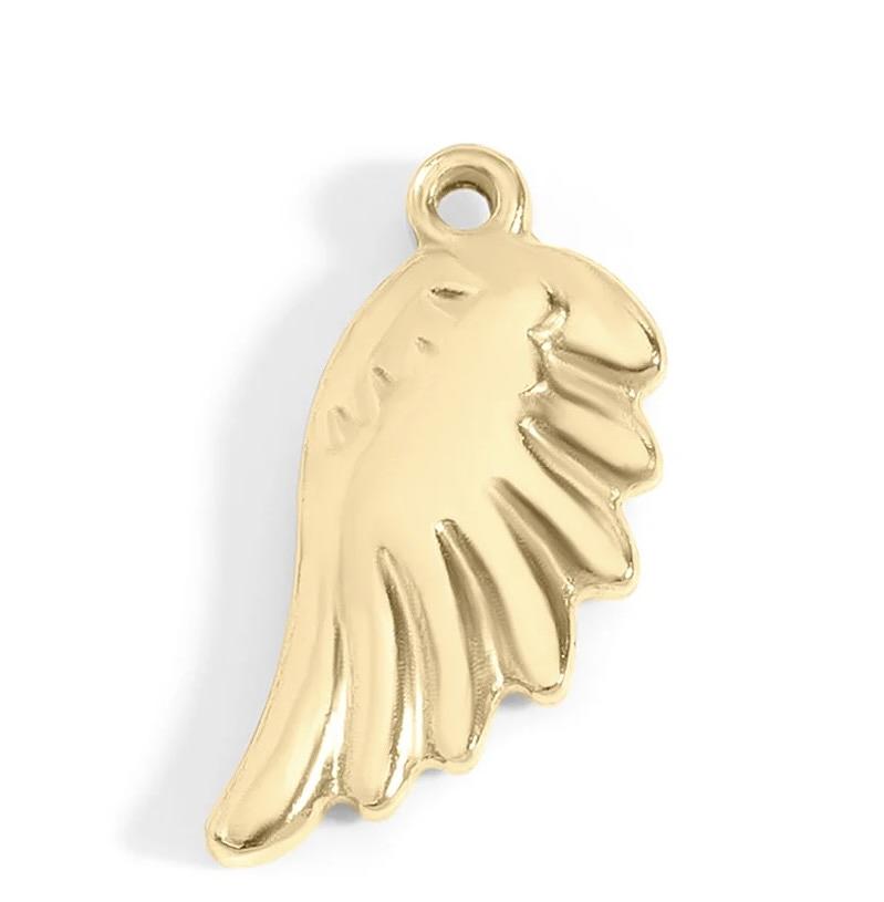 18K Gold Angel Wing Charm