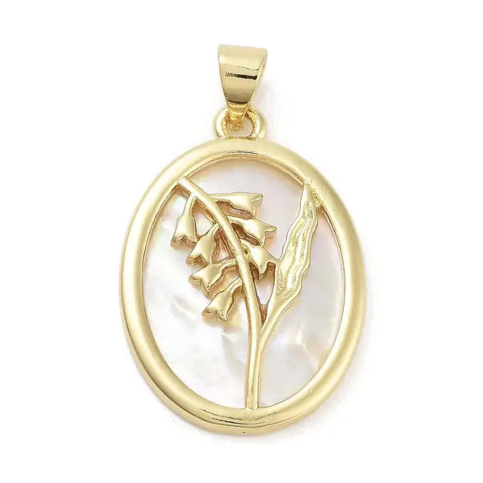 Gold Shell Floral Pendant