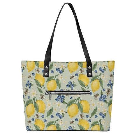 Lemonberry Bloom Leather Tote Bag - Winks Design Studio,LLC