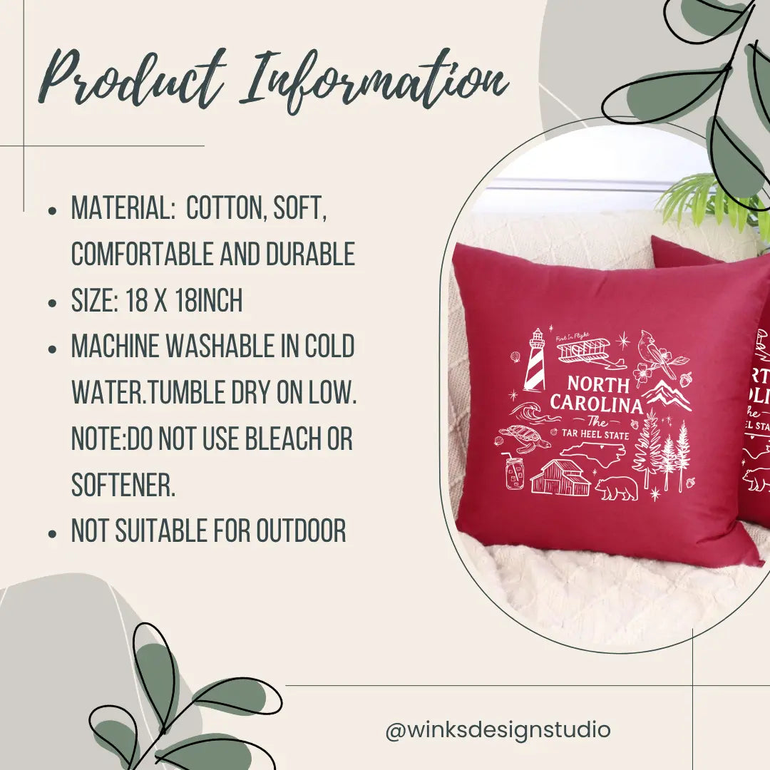 Winks Design Studio LLC fall-themed pillow with quote "Fall Is Proof That Change Can Be Beautiful" displaying autumn leaves design.