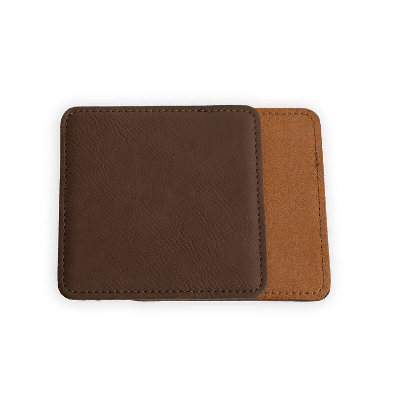 Custom Engraved Leather Coaster Set - Winks Design Studio,LLC